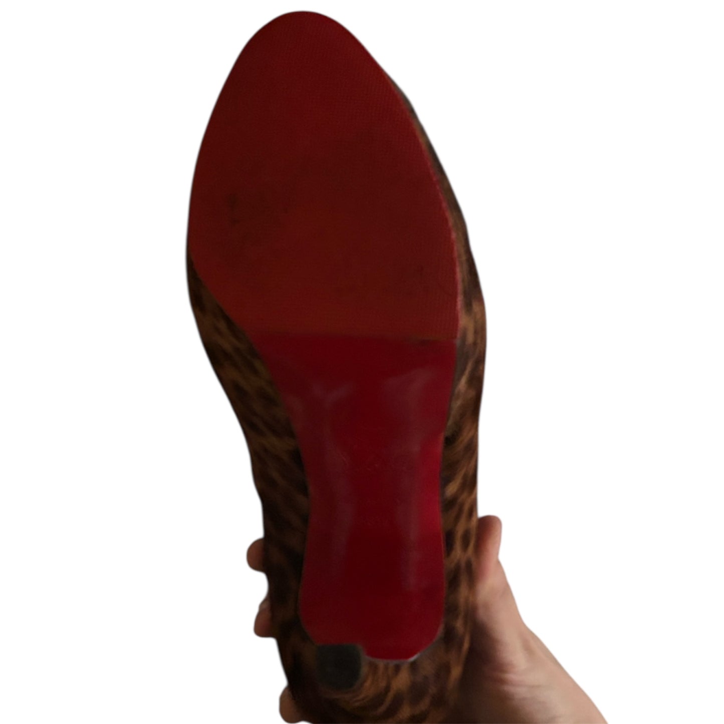 Christian Louboutin Pony Hair Leopard Print Red Bottoms