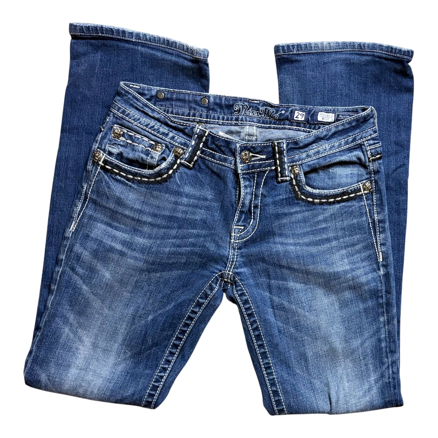 Miss Me Cross Embellished Pockets