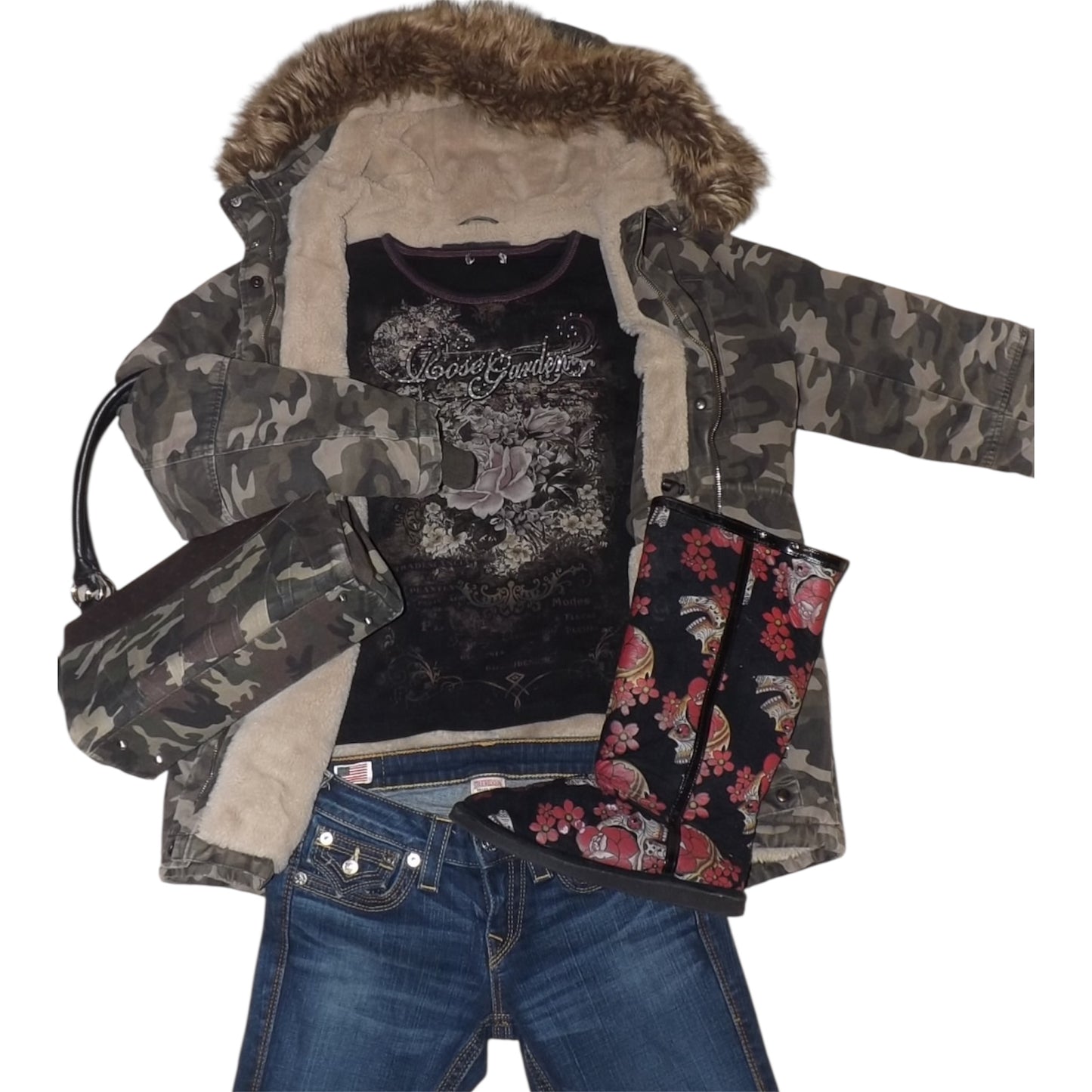 Faux Fur Camouflage Winter Jacket