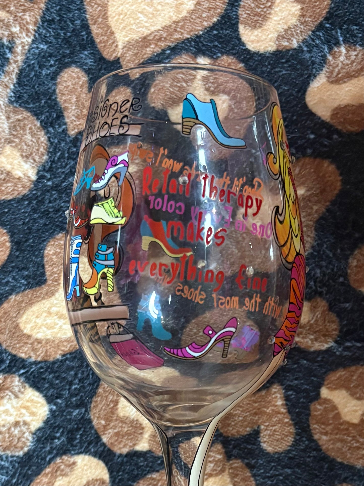 Shoe Diva Shopping Wine Glass