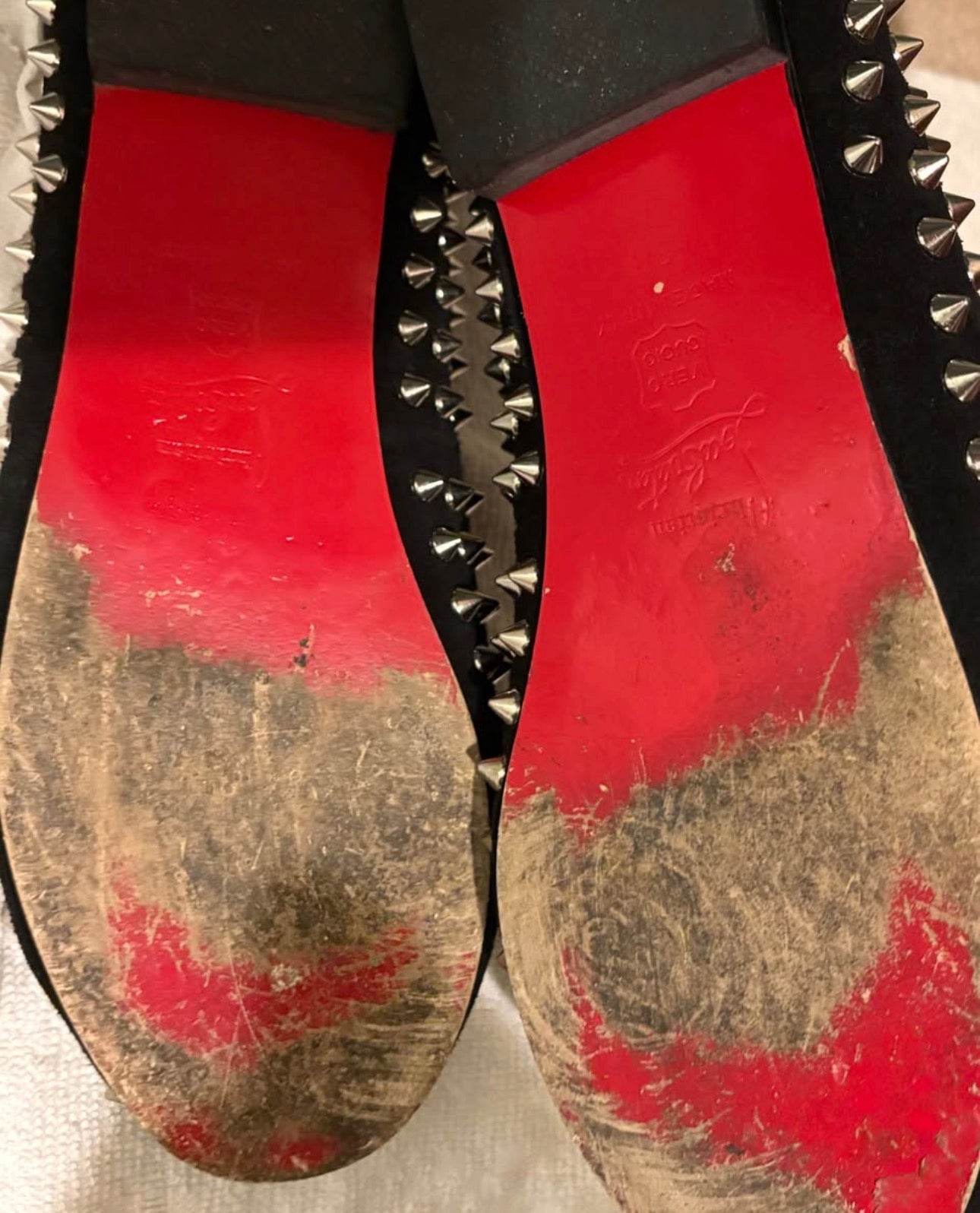 Christian Louboutin Red Bottoms Dandelion Spiked Loafers