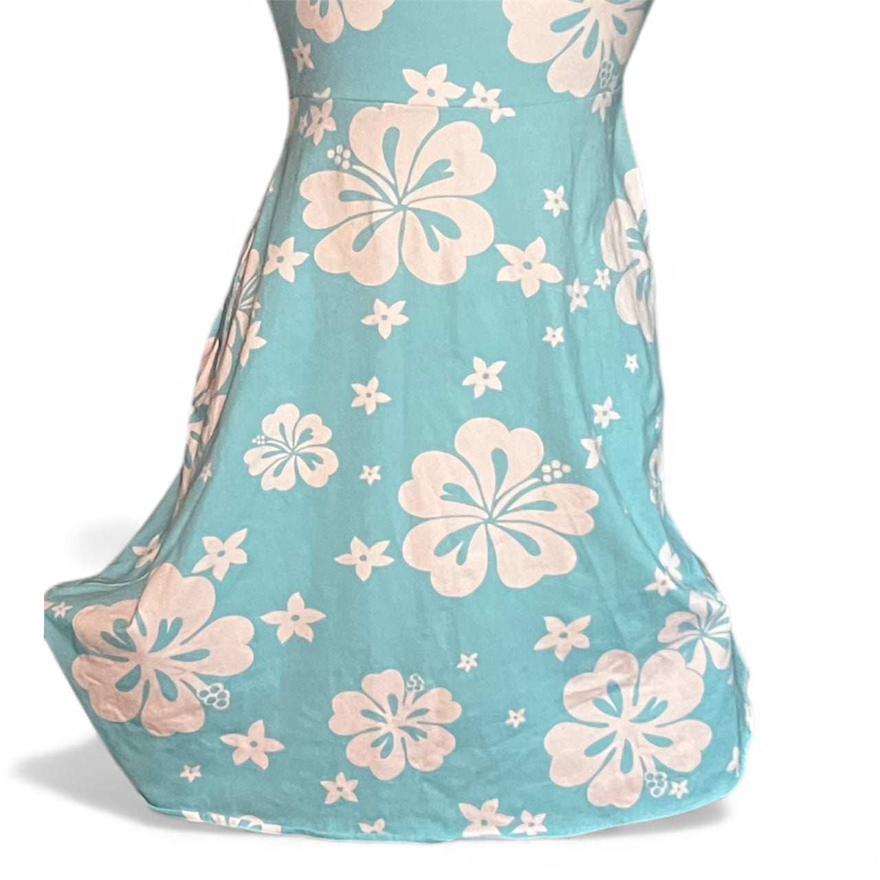 Hibiscus Flower Printed Halter Neck Dress