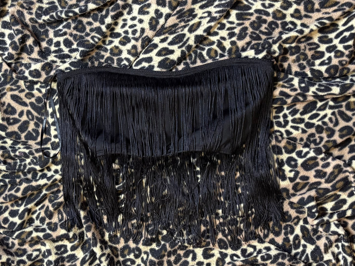 Fringe bandeau zip up top