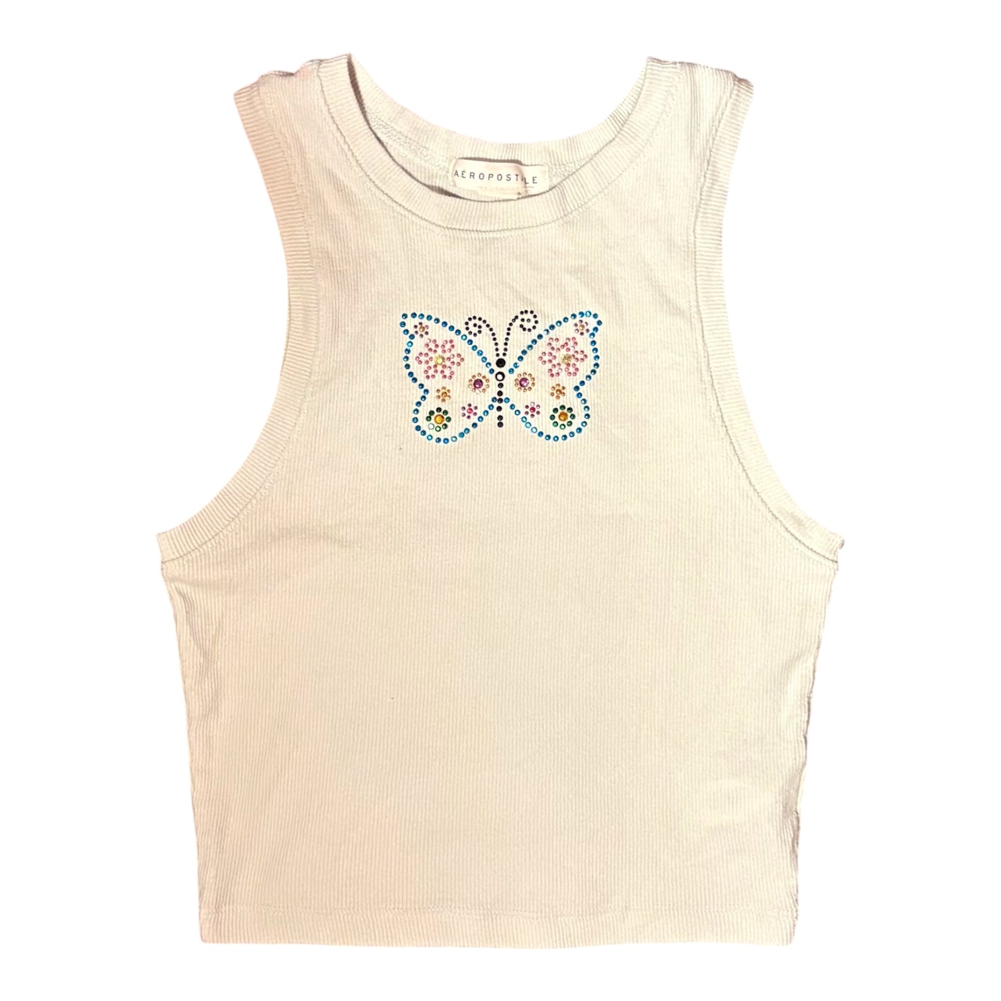 Rhinestoned Aeropostale butterfly tank