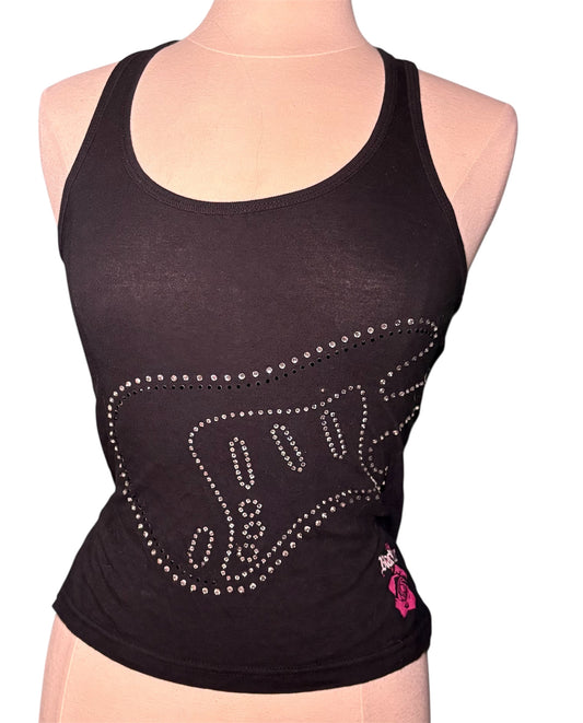 Rhinestoned Guitar Tank Top