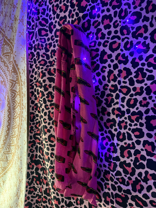 Betsy Johnson Lipstick Logo Scarf