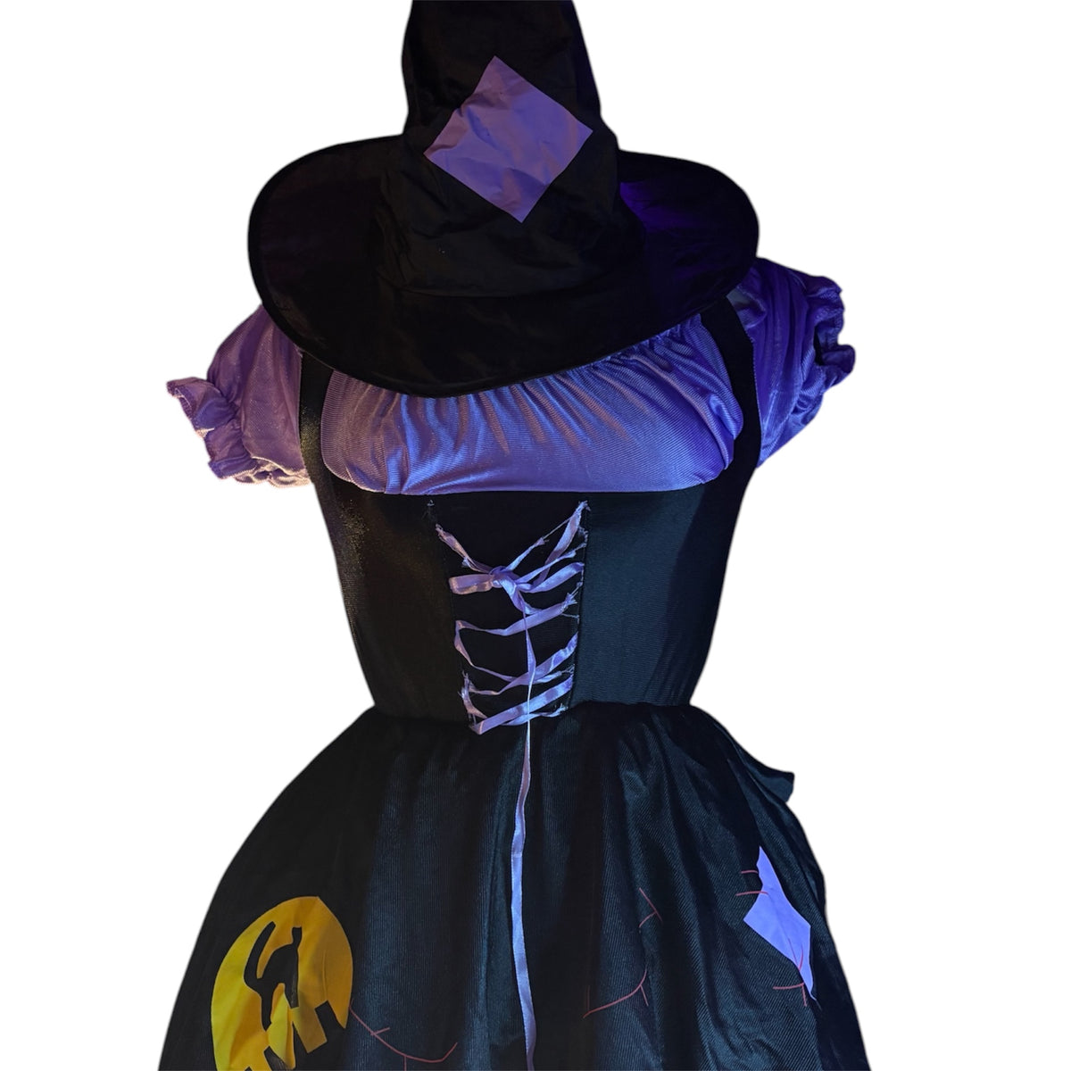 Y2K witch dress and hat costume set