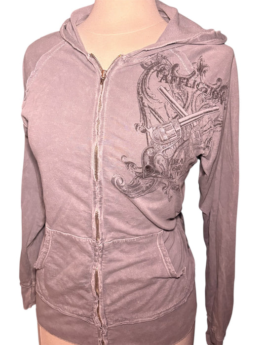 Grey Affliction Zip Up Hoodie