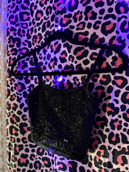 Stretchy Sequinned Crop Top