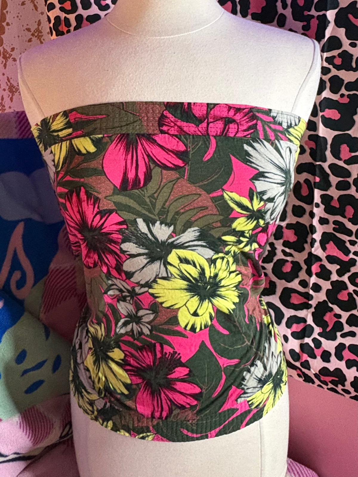 NEXT Hibiscus Flower Printed Tubed Top