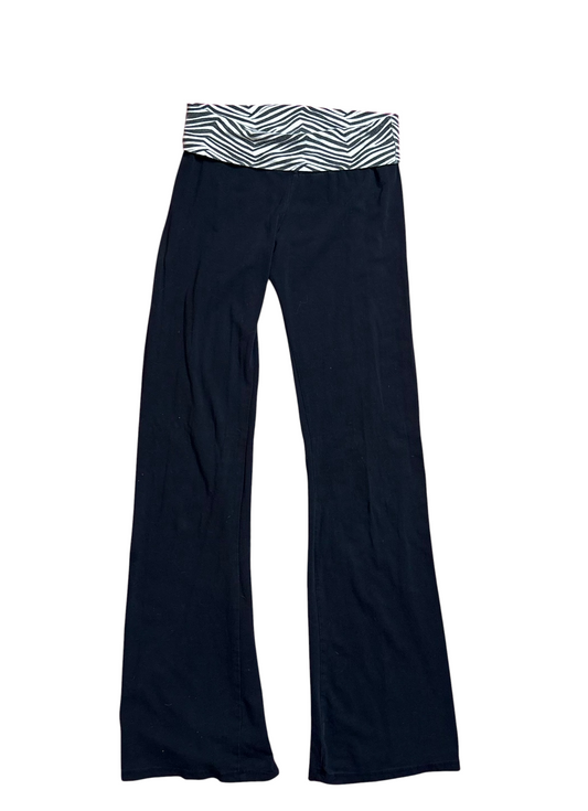 American Dream-Zebra print fold over flared leggings