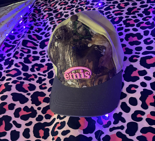 Pink Detailed Camouflage trucker hat