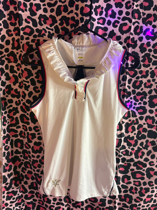 Ruffle Neck Sleeves Tennis/Golfing Tank