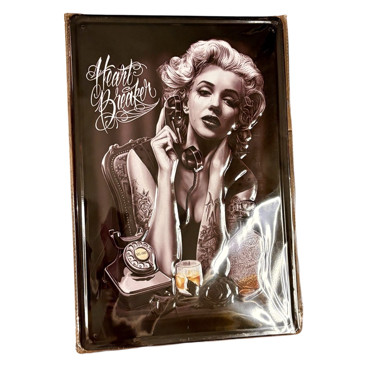 Marilyn Monroe Heartbreaker Metal Wall Sign -Sealed package