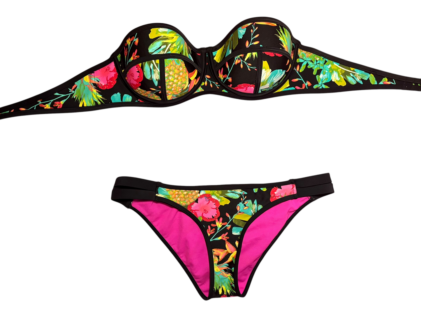 Tropical neon bikini set