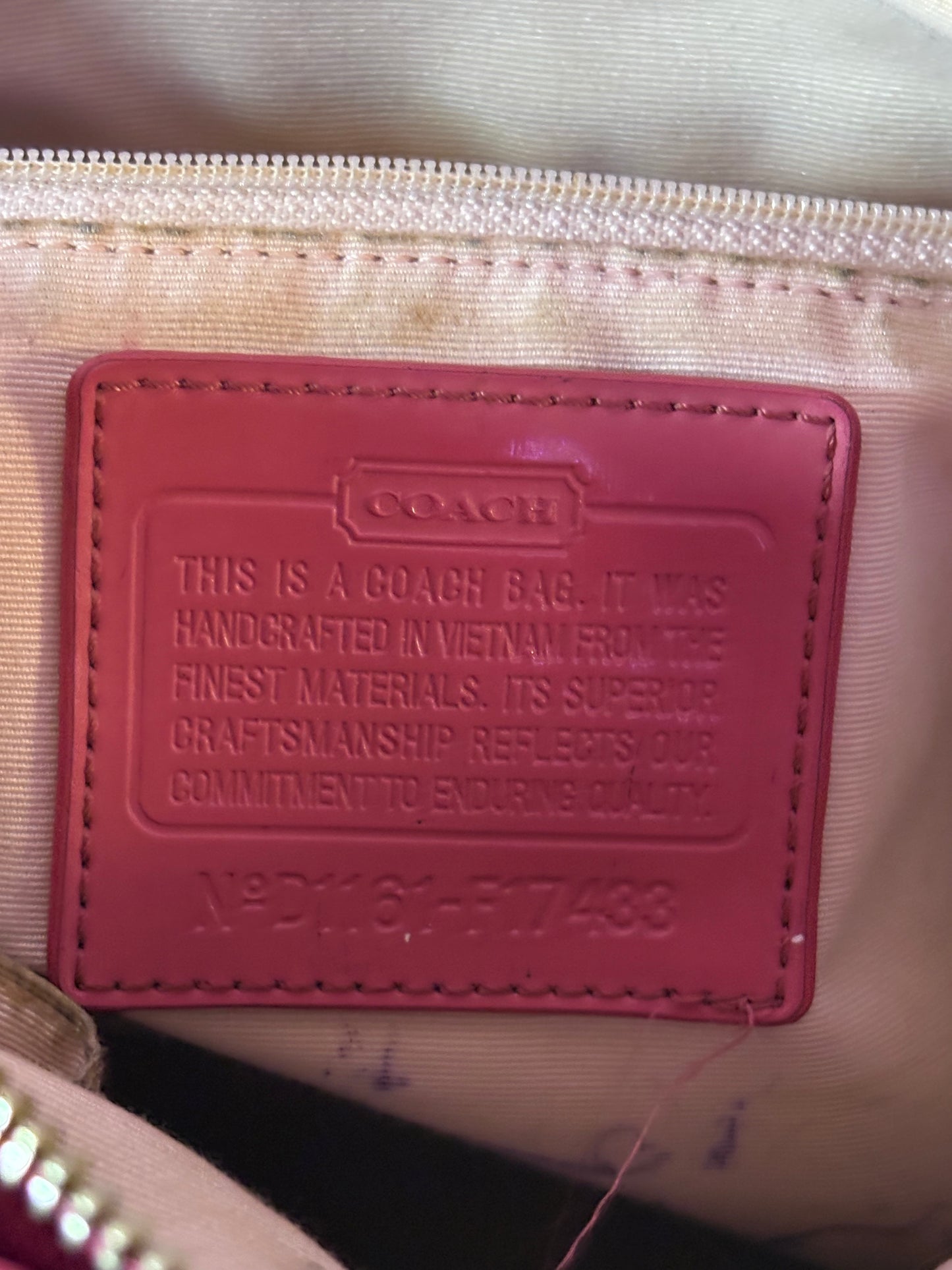 Coach Pink Detailed Tote Bag