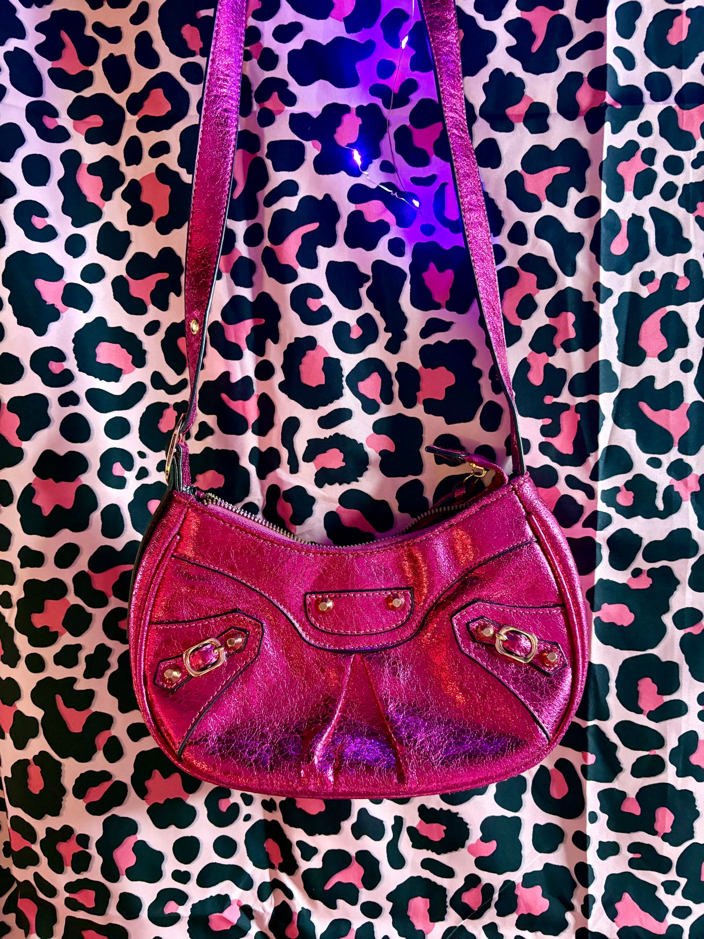 Metallic Pink CrossBody Bag