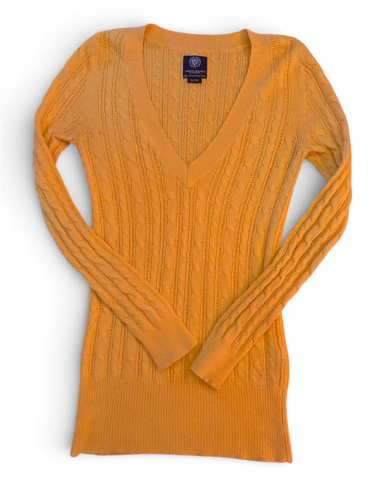 American Eagle V-Neck Cable Knit Sweater