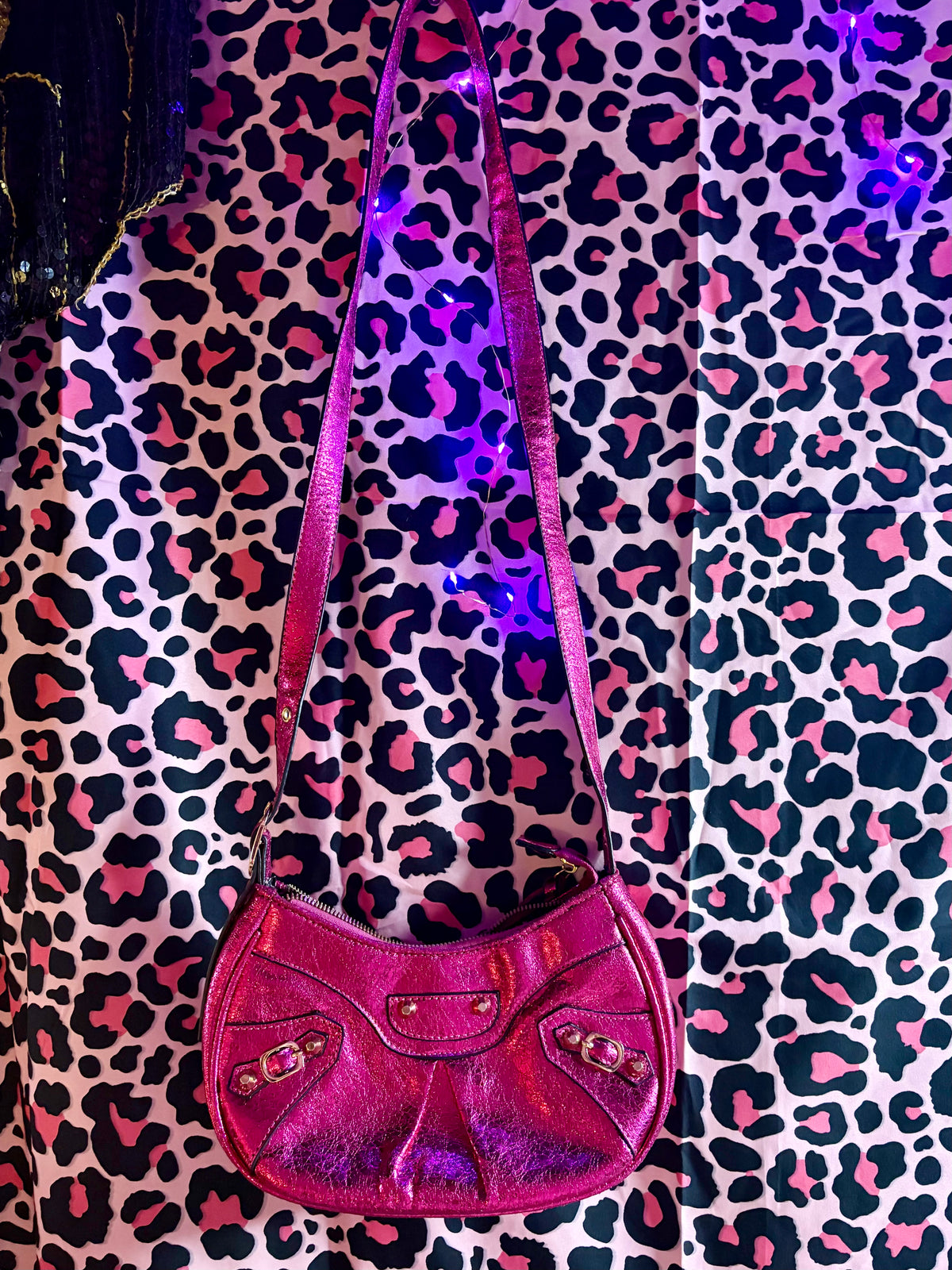 Metallic Pink CrossBody Bag