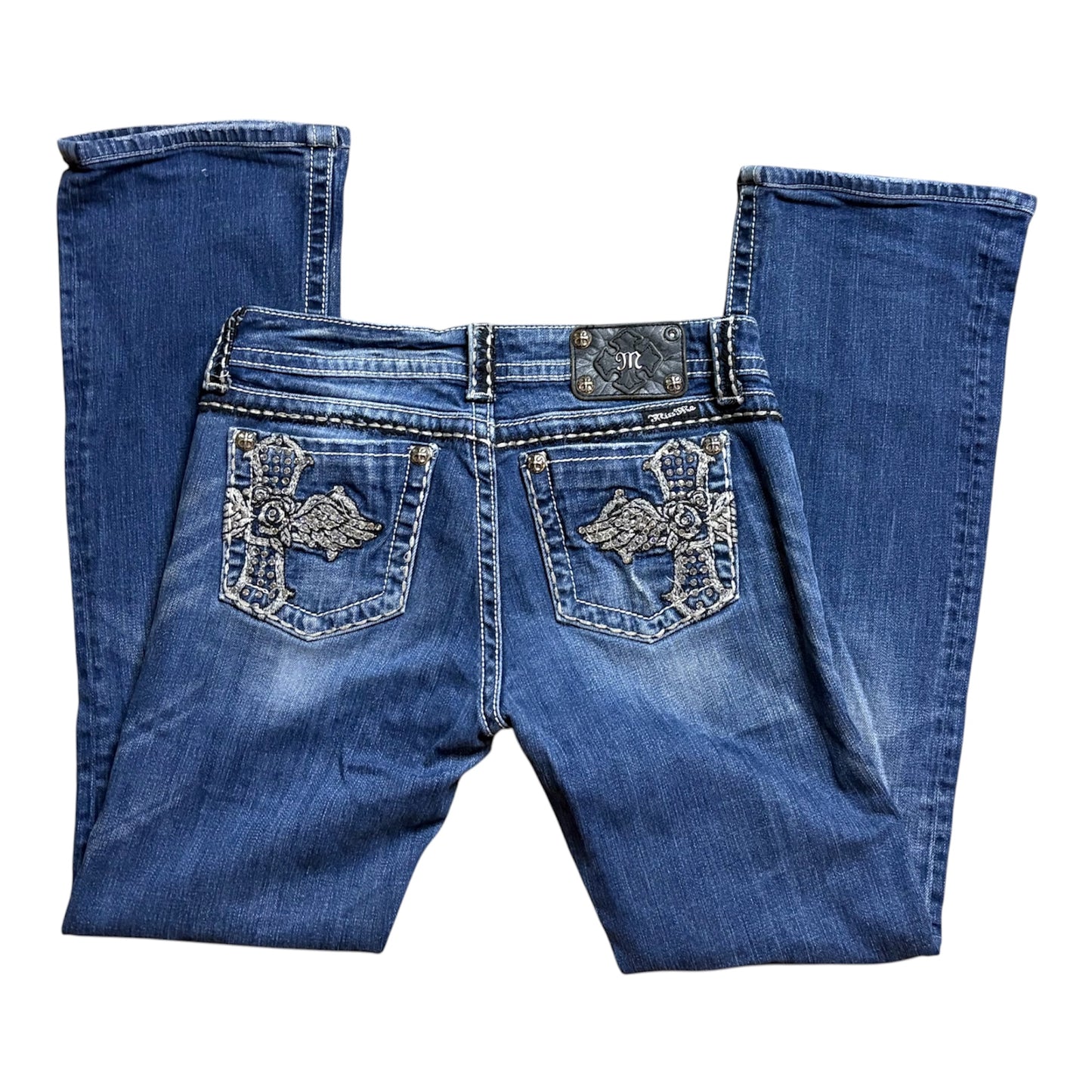 Miss Me Cross Embellished Pockets