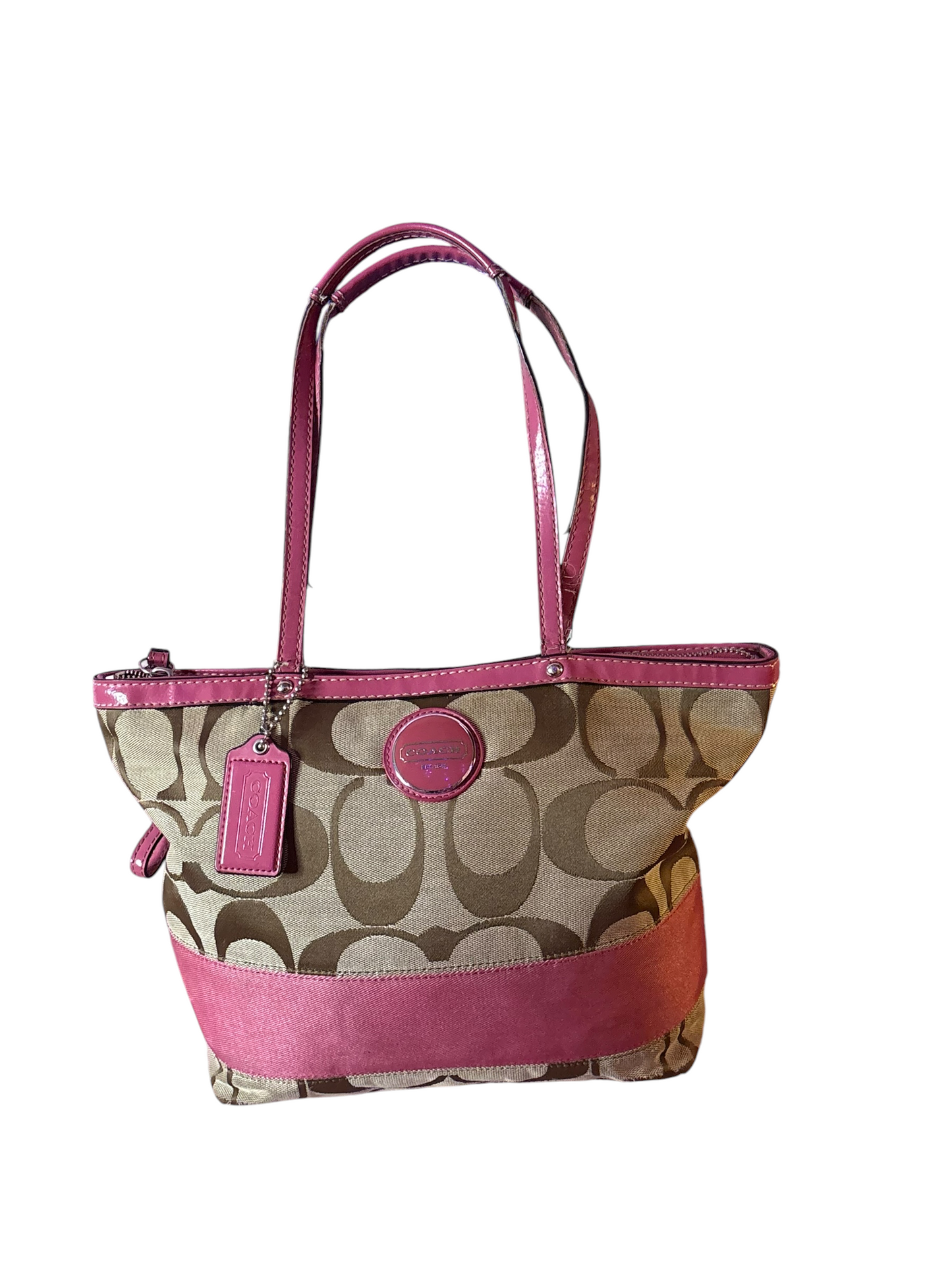 Coach Pink Detailed Tote Bag