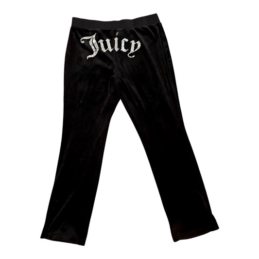 Black Velvet Juicy Couture Rhinestone Detailed wide legged track Pants