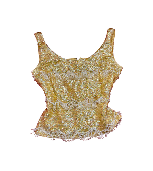 Vintage Beaded 1960s beaded top
