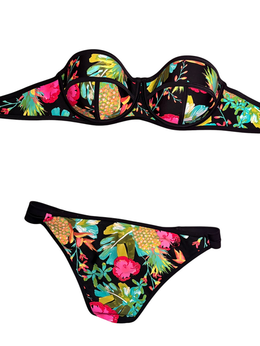 Tropical neon bikini set
