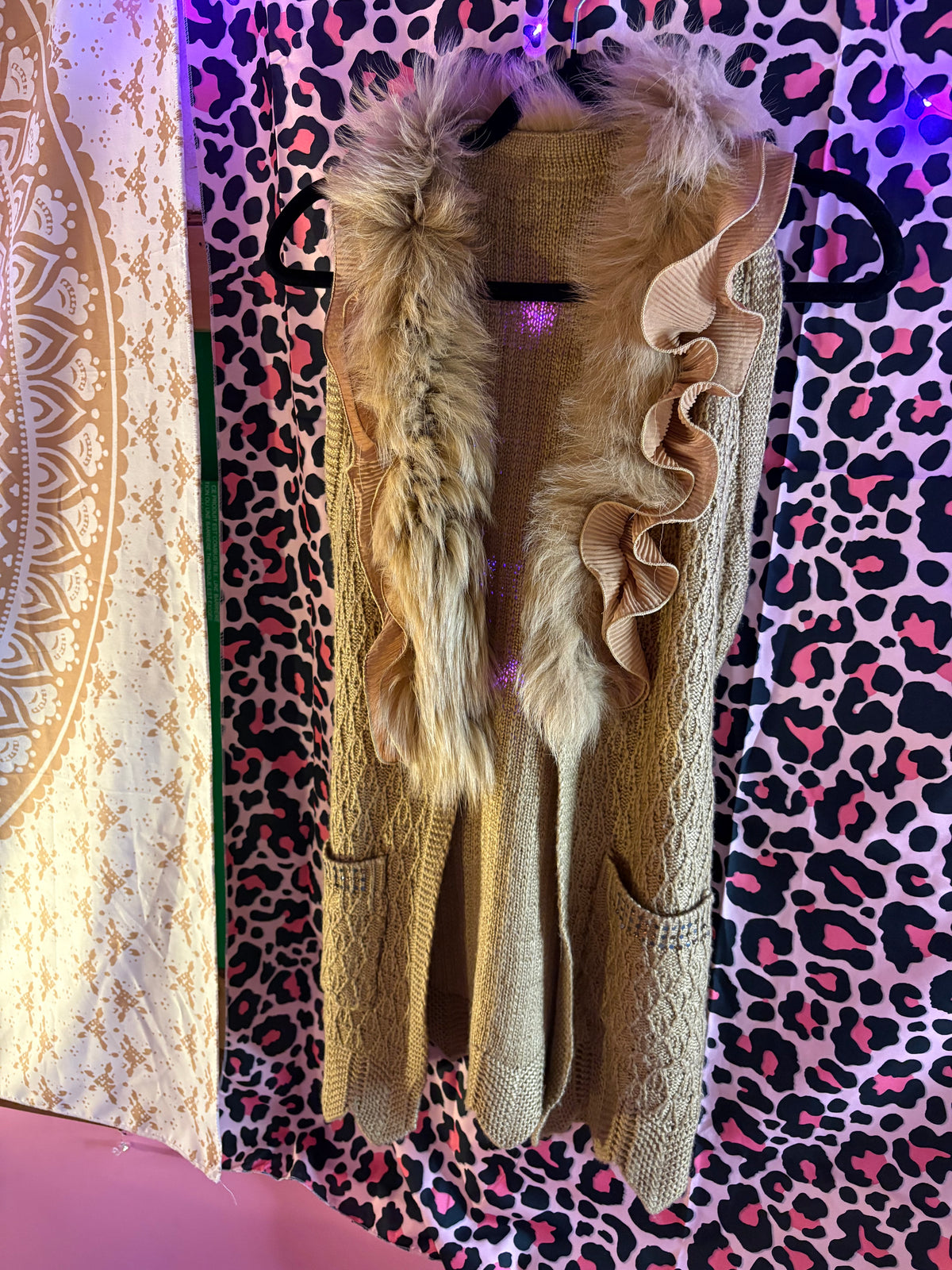 Knit Faux Fur Vest