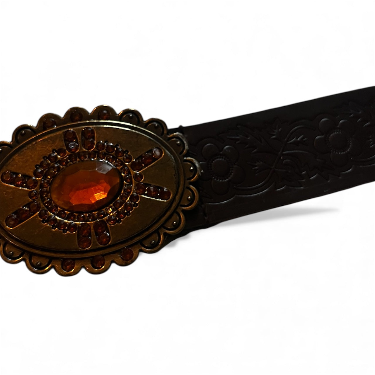 Engraved Flower Detailed Belt