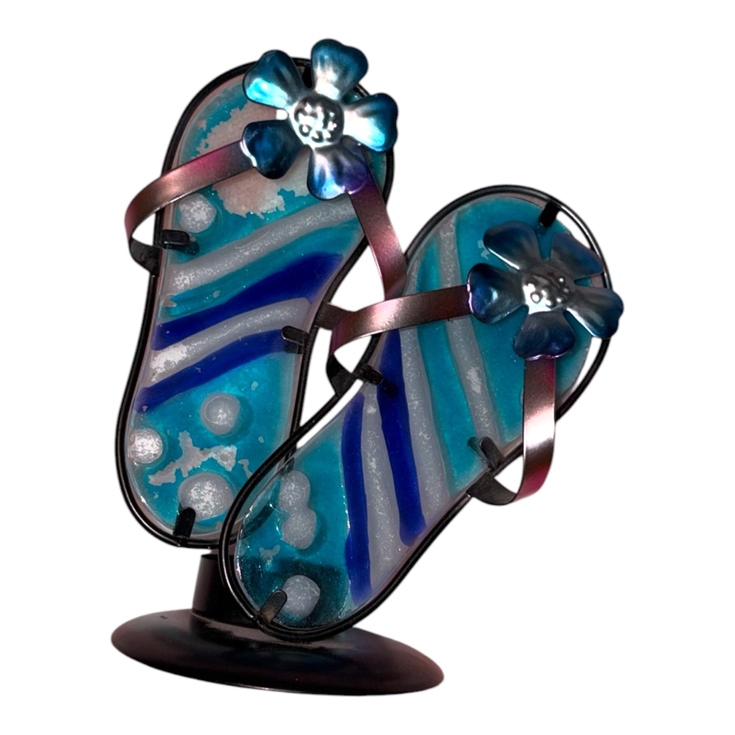 Tropical flip flop candle holder