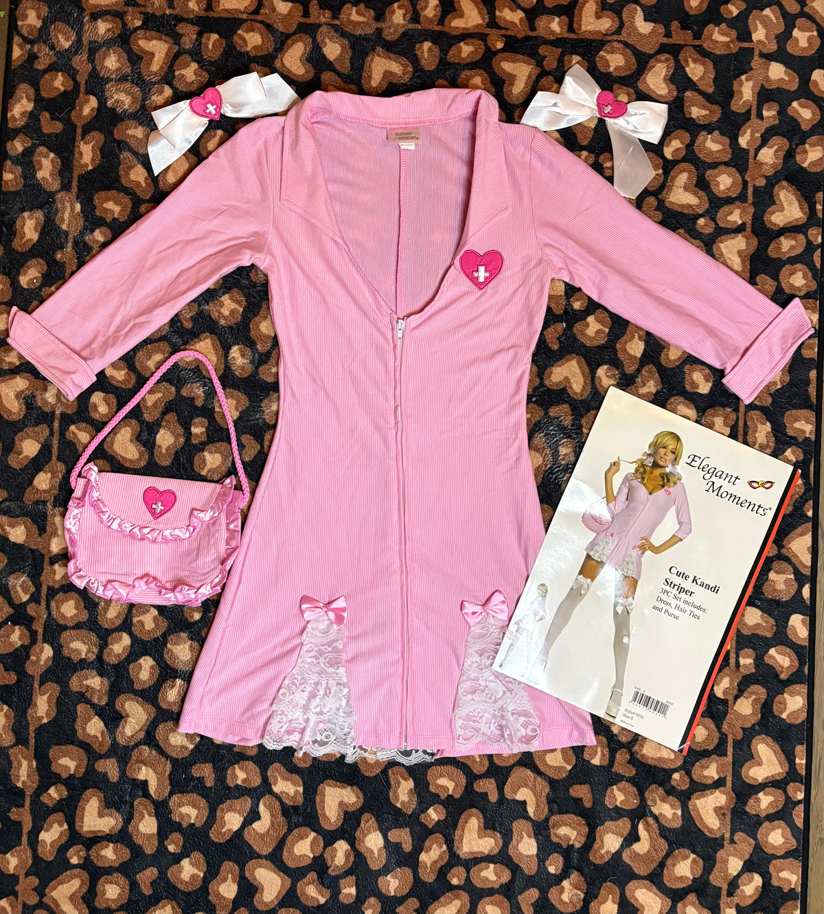 Y2K Deadstock Pink Nurse Halloween Costume set  (NEW IN PACKAGE)